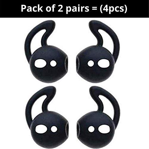 Image of Crysendo Soft Silicone Earbuds Eartips Case Cover for JBL Tune 205 Buds (Black)