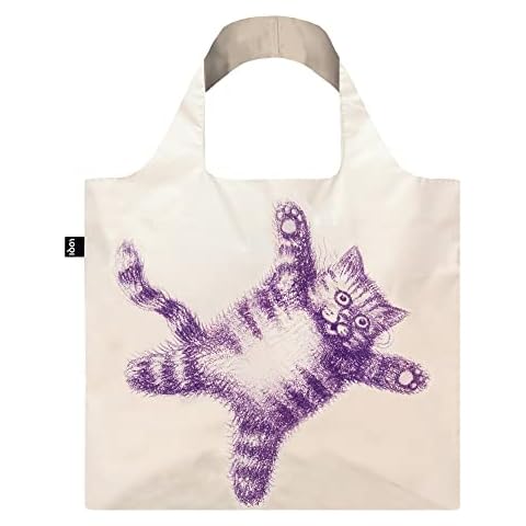 LOQI Flying Purr-ple Cat Shopper Bag Cover
