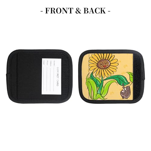 2 Pcs Luggage Handle Wraps, Sunflower Seeds and Sunflowers Print Grip Handle Cover/Travel Bag Identifier for Suitcase Accessories4
