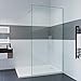 IMPTS Duschwand Walk In Dusche 90 x 200 cm 8mm Nano ESG Glaswand mit Stabilisator Duschtrennwand Glas Duschabtrennung