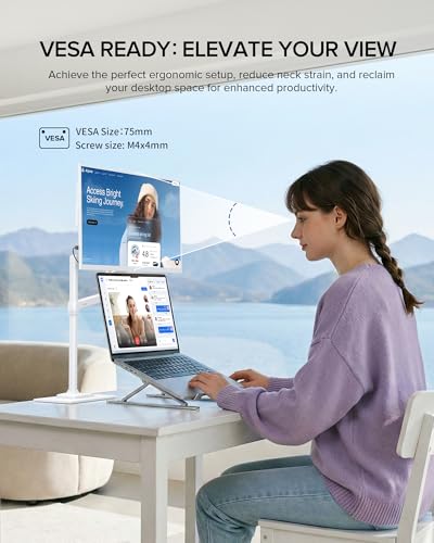 UPERFECT Portable Monitor 15.6" 125% sRGB Tragbarer Monitor Weißer mit Tasche, 2000:1 Kontrast 1080P HDR EyeCare… – Ansicht 5