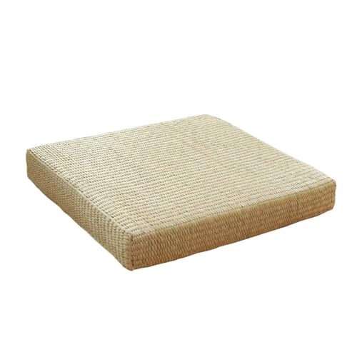 Almohada de ratán japonesa hecha a mano, cojín grueso tejido para esterilla de yoga, respetuoso con el medio ambiente, decoración del hogar, elegante acento de paja para espacios de vida modernos