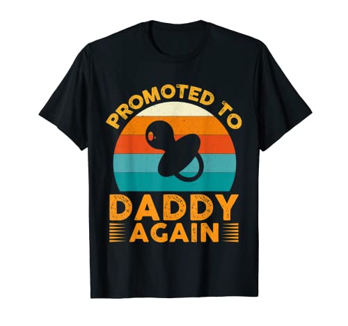 Lustiges Geschenk "Dad Again", Vintage Promoted To Daddy Again" T-Shirt
