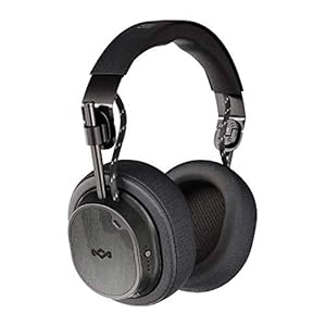 Marley Exodus ANC Wireless Foldable Koptelefoon – Hoofdtelefoon met Active Noise Cancelling, 28 Uur Batterij, 50mm Hi-Def Drivers, Geheugenschuim Oorkussens, Gemaakt van Duurzame Materialen – Zwart
