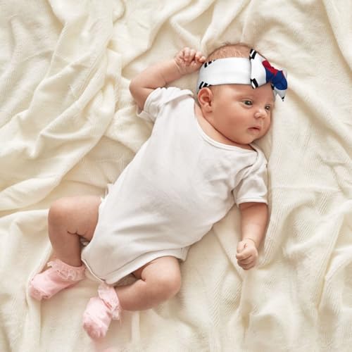 Korean flag Baby Headbands Soft Nylon Hairbands with Stretchy Bows Girls Hair Accessories for Newborn Infant Toddler Kids4