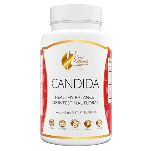 Cocó March N.M.D Candida Cleanse – 30 Day Herbal Detox Cleansing with Digestive Enzymes for Gut Health & Immune Support – Gluten Free, Vegan, Non-GMO, Dairy Free, Soy Free – 120 Veggie Caps