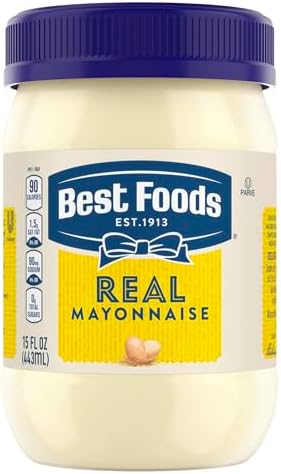 Best Foods Real Mayonnaise 15oz, Mayo Jar Sandwich Spread, Gluten Free 1PK