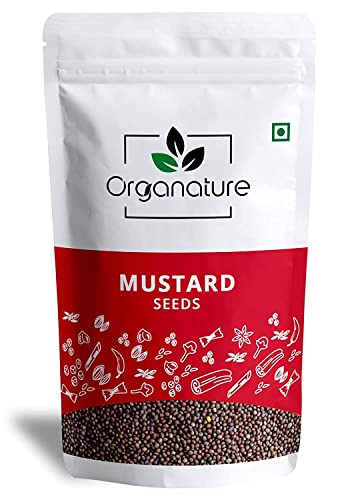 Image of Organature Fresh Natural Mustard Seeds Small 350 Grams | Ava Ginjalu, Sarso, Whole Rai, Sarson k beenj | Whole Mustard Black | Indian Spice, Naturally Processed, Brown Mustard