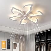 MYYCX Ventilatore da Soffitto con Luce e telecomando, Dimmerabile LED Plafoniere, Lampada da soffitto con Ventilatore Regolabile 6 Velocità/Reversibili, Memoria, Tempistica (70cm/6 Luce)