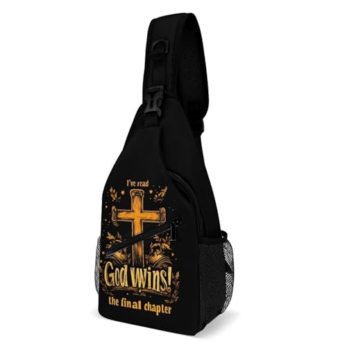 I've Read The Final Chapter God Wins Crossbody Sling Backpack Casual Chest Bag Fanny Pack for Women Men Travel Hiking