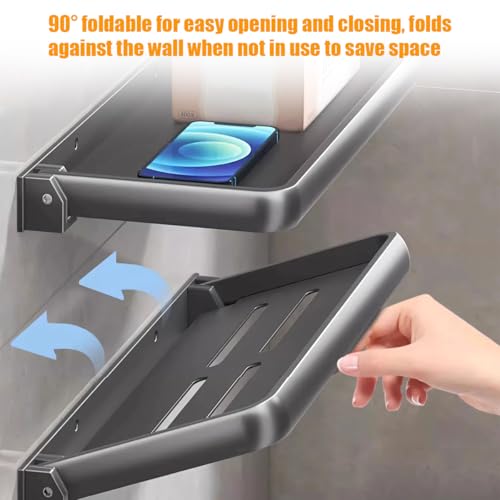 Zpana RV Foldable Shelf, 90 Degree Adjustable Aluminum Wall Mounted Folding RV Shelves, Compact Space Saving Camper Trailer Interior Organizer Accessories, Universal for Motorhomes