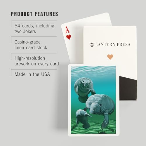 Baraja de 52 cartas para adultos de tamaño póker Manatees miniatura 3