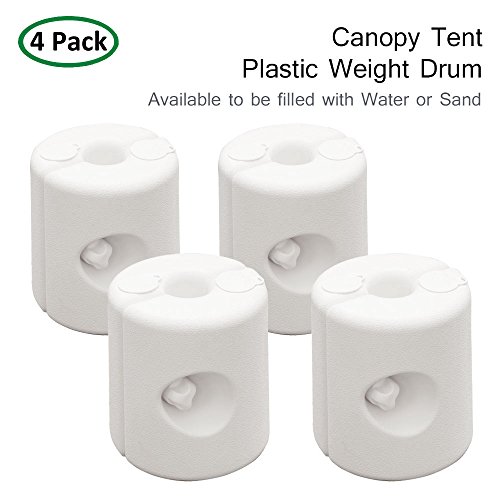 PARTYSAVING (60% Moving Clearance) Outdoors Gazebo Tent Weight Feet Drum Fill with Water or Sand White (Set of 4) Special Strong Lock, APL1298