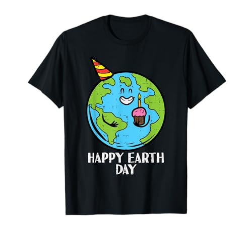 Happy Earth Day Cupcake Carino Festa di Compleanno Uomini Donne Bambini Maglietta