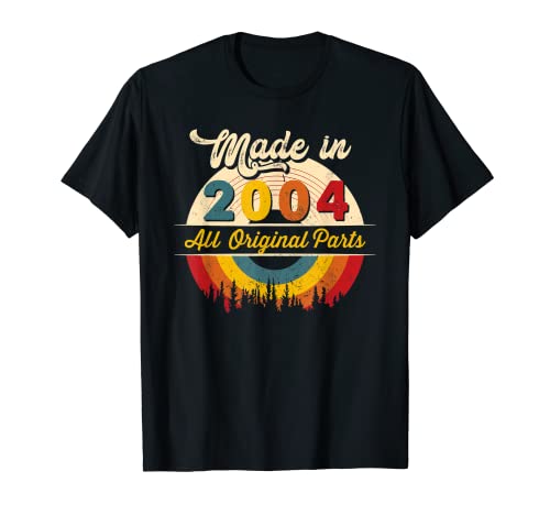 Hecho en 2004 17th Birthday Retro Vinilo record Vintage Camiseta