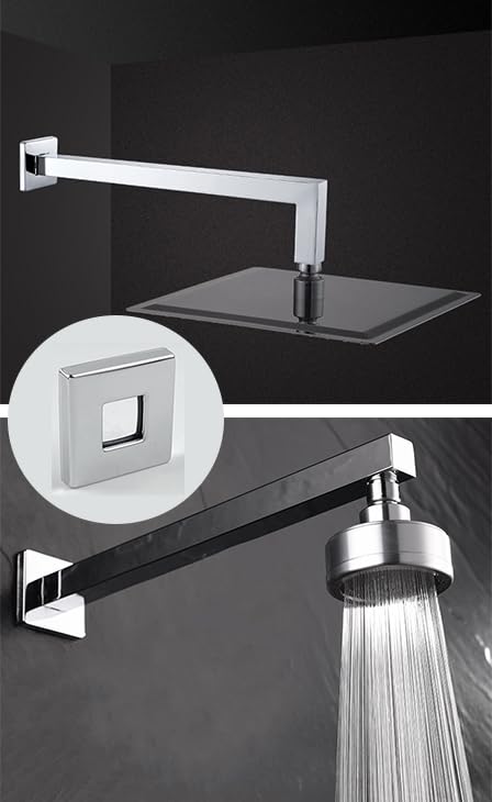 JianLing 3-Pack Stainless Steel Square Shower Arm Flange Cover – 65x65mm Outer, 26x26mm Inner, Brushed Finish, Thickened Wall Pipe Decorative Plate