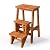 Costzon 3 Tier Folding Step Stool, 3-in-1 Wood Foot Stool Display Storage Shelf Flower Rack for Home, Kitchen, Library, Portable Non-Slip Step Ladder for Adults & Kids (Coffee)