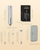 CIRCLE JOY Wiederaufladbarer Handmilchaufschäumer mit 3 Geschwindigkeitsstufen, 3 Schneebesen und Aufbewahrungsbox, elektrischer Getränkemixer für Macchiato, Cappuccino, Eier und Proteinpulver, Silber – Ansicht 7