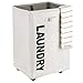 CAROEAS 22' Pro ROLLING Laundry Cart White&Grey Clothes Hamper Mesh Cover Laundry Storage Cart Collapsible Laundry Basket Flexible Thin Laundry Hamper with Wheels For Family Laundry (Pro 22',Beige)