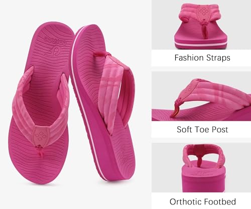 Image of COFACE Women's Flip Flops with Arch Support Ladies Fashion Lightweight Wedge Flip Flops Comfortable Yoga Mat Sole Summer Platform Thong Sandals