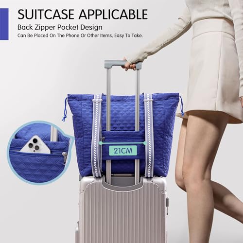 FIORETTO Womens Quilted Travel Tote Bag Duffle Bag with Trolley Sleeve3