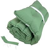 Meishida Cojín Tumbona Reclinable con Almohada Reposacabeza, Colchoneta Tumbona Exterior Tela Super Loneta con Relleno de Fibra Hueca, Enrollable y Fácil de Llevar - 180x55x6cm (Verde)