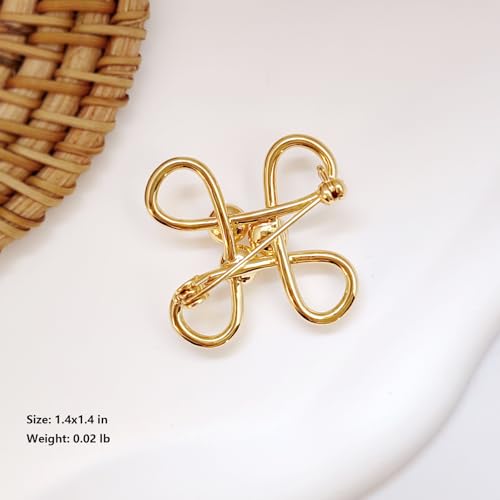 Image of Gold Brooches for Women Ladies Yellow Broach Flower Bow Rhinestone Lapel Pins Blazer Dress Denim Jacket Accessories
