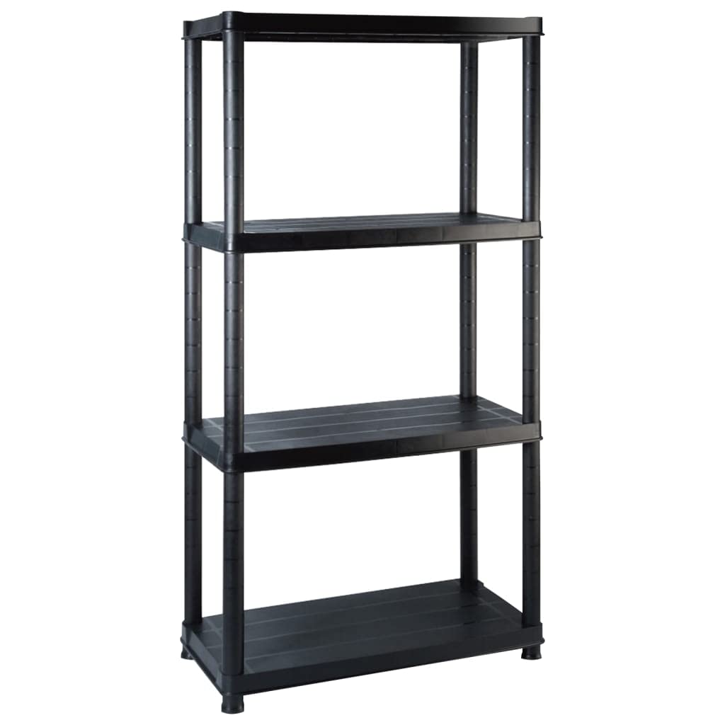 Générique Étagère de Rangement à 4 Niveaux Noir 183x30,5x130 cm Plastique,Entreprise & Industrie,Stockage Industriel,Étagères industrielles,Noir,9 KG,3059855