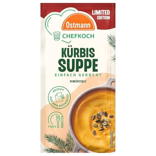 Ostmann Gewürze x Chefkoch - Kürbissuppe Gewürzsalz | Abgestimmt auf 4 Portionen | Inklusive Schritt-für-Schritt-Rezept und Mengenangaben | 10 g im Beutel