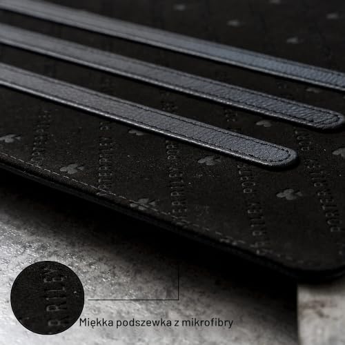 Porter Riley - Skórzane etui na iPad mini 7 / Mini 6 (8,3 cala) 2024/2021. Premium prawdziwa skóra etui na stojak/Cover/Flip (czysta czerń)