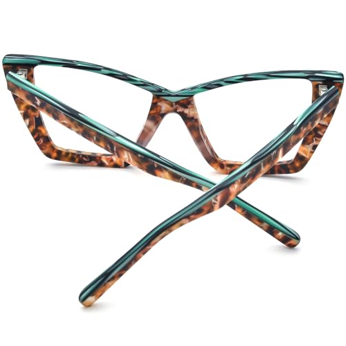 Image of HEPIDEM Gradient Multicolor Acetate Glasses Frame Women Big Oversize Eyeglasses 2023 New Spectacles Eyewear