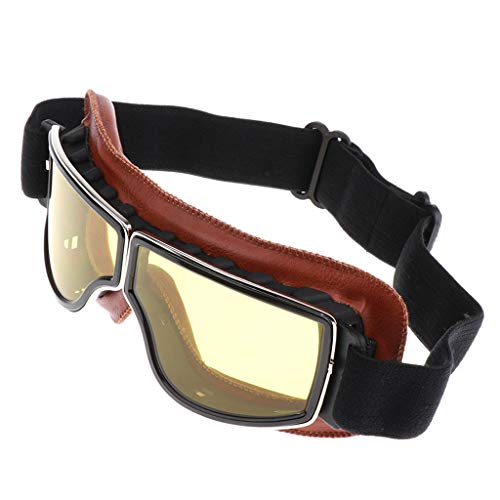 B Baosity Retro Motorradbrille Bikerbrille Fliegerbrille Pilotenbrille Moto Brille