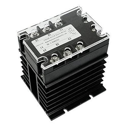 Relais à semi-conducteurs SSR triphasé avec dissipateur thermique en aluminium 25A