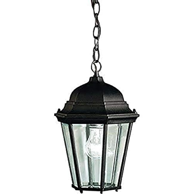 Kichler 9805BK Madison Outdoor Pendant 1-Light, Black