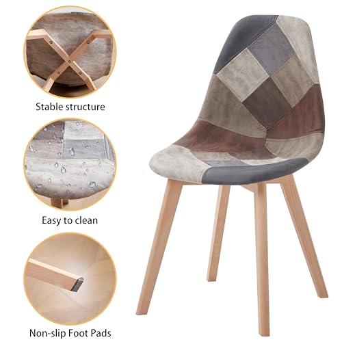 Miniatura 5 de Grand Ca Home Pack 8 Sillas De Comedor De Estilo Europeo Y Americano, Modernas Sillas De Comedor De Madera Para Sala De Estar De Oficina Marrón