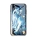 Produktbild Lavender1 XR Handyhülle mit iPhone XR Hülle, Schutzhülle Handytasche 9H Gehärtetes Glas Marmor Design Case für iPhone XR Cover Flexibel Dünne Klar Hülle mit iPhone XR (H,XR)