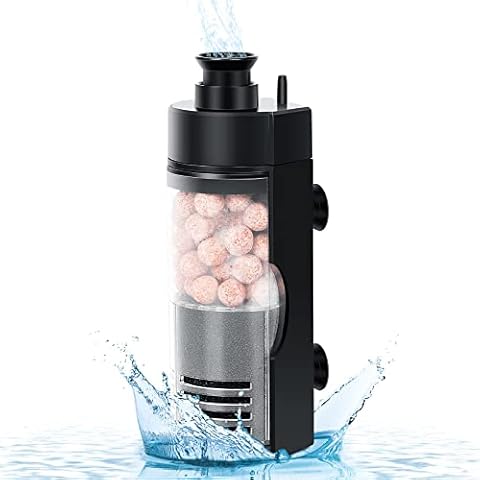 hygger Aquarium Filter, Small Internal Aquarium Filter, Fish Tank Filter for Small Tank, Submersible Foam Filter with Filtered Ceramic Balls for Breeding Fry Betta Shrimp Tank 2-19L Cover