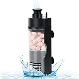 【Airear el agua】Este filtro tortugas de agua no solo puede mantener limpia el agua del tanque, sino que también agita el agua haciendo burbujas. Mueve lentamente el agua, lo cual es ideal para los peces que aman el flujo lento, como los betta y los peces fritos.