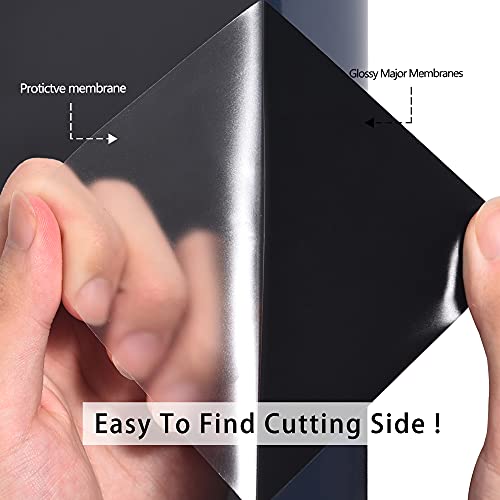 Image of RENLITONG Black Iron on Vinyl - 12Inch by 5ft Roll HTV Heat Transfer Vinyl for T-Shirt HTV Rolls for All Cutter Machine - Easy to Cut & Weed for Heat Transfer Design