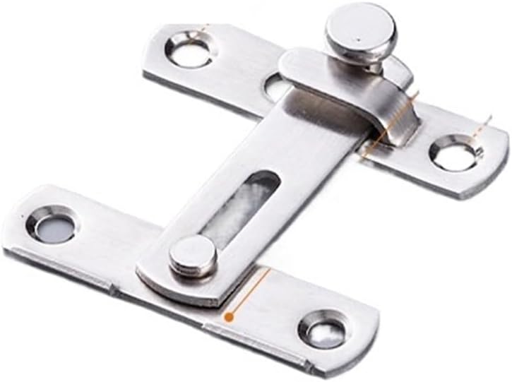 Hasp Hinge Stainless Steel Door Hasp Safety Buckle Latch Sliding Pet Cage Door Lock Security Hardware with Screws Window Cabinet Home Latch Latch Hinge(4inch-Sliver 90,2PCS)