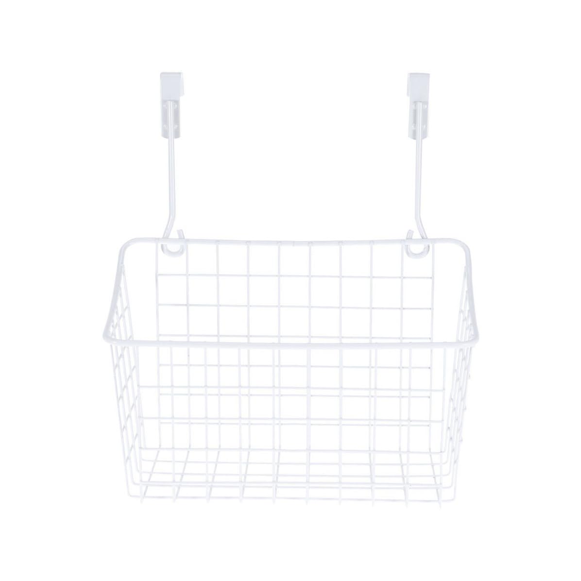 Cesta de almacenamiento blanca para ordenar cocina y baño