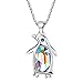Neoglory Jewelry Aurora Borealis Crystal Penguin Birthstone Pendant Necklace Women Mother's Day Gift Jewelry