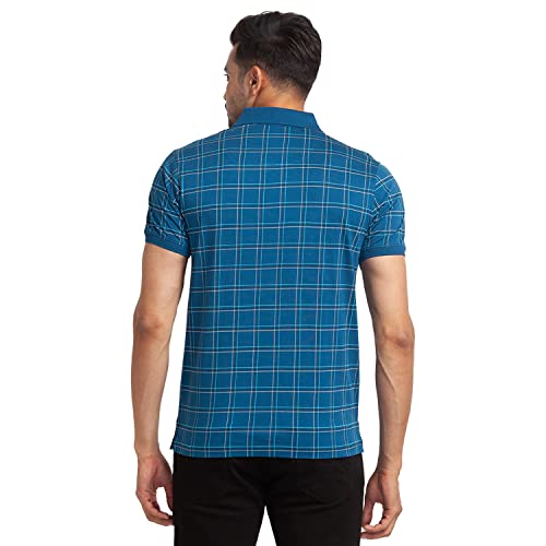 Image of Park Avenue Men's Pure Cotton Print Pattern Slim Fit Polo Collar Half Sleeve Casual T-Shirt
