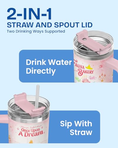 Image of 34HD Once Upon a Dream - Sleeping Dream Princess 40oz Tumbler Fairytale Pink Bakery Castle Cup Insulated Stainless Steel Travel Mug Fantasy Magic Gift