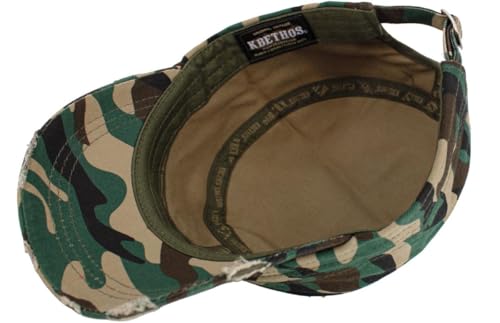 Image of Vintage Distressed Cadet Army Cap Basic Everyday Military Style Hat