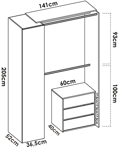 Kit vestidor blanco DEKIT para organizar tu ropa cómodamente en el dormitorio principal 4