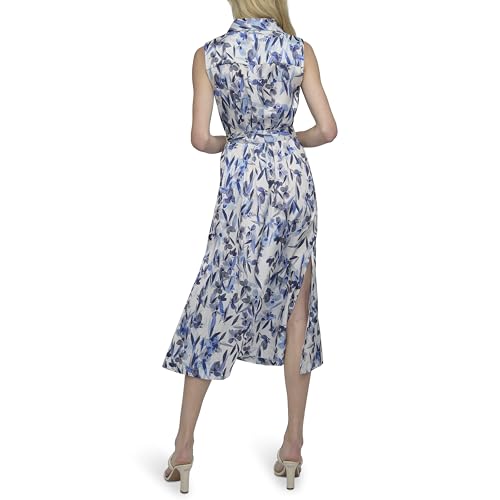 DKNY Women's Sleeveless Collared Button Front Midi Shirtdress4