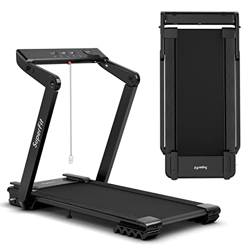 Image of Goplus 4.0HP Heavy Duty Folding Treadmill, Electric Foldable Superfit Treadmill with LED Touch Screen, Heart Rate Monitor, APP Control, Fatigue Button, Walking Running Machine for Gym, Home