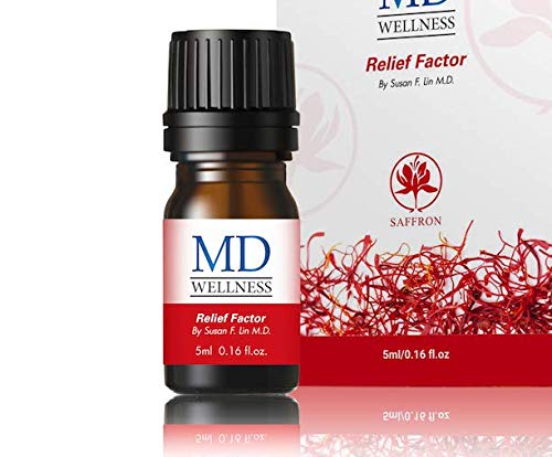 MD Wellness Relief Factor Pain Relief Essential Oil - Saffron Extract Essential Oil for Headache, Muscle and Joint Stiffness, Swelling & Muscle Cramps - Natural Therapeutic Pain & Soreness Blend