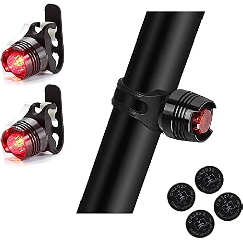 2PCS Rear Bike Tail Light Mini Strap-On LED Micro Bicycle Lights,180 DEGREE VISIBILITY - Safety on all sides Cover